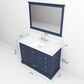 Lexora Home Dukes 48" Single Bathroom Vanity in Navy Blue with 2 cm White Cultured Marble Top and Rectangular Sink, , large