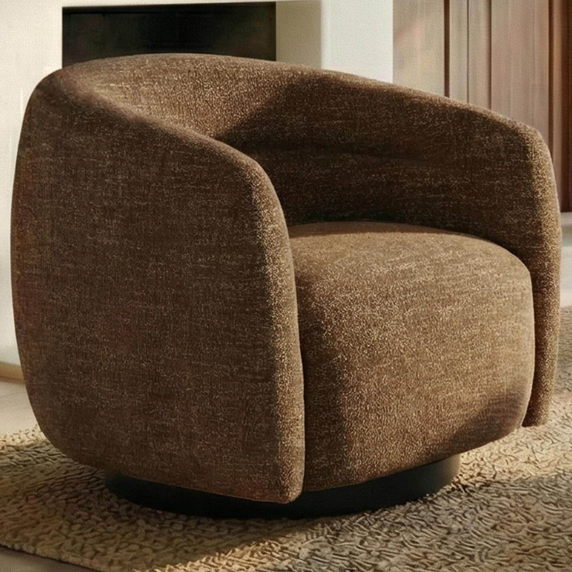 Safavieh Kellybryn Swivel Chair in Dark Brown