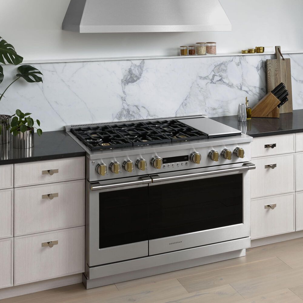 Monogram 48&quot; Dual-Fuel Professional Range with 6 Burners and Steam Clean in Stainless Steel, , large