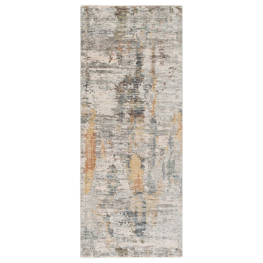 Surya Presidential PDT-2306 3"3" x 8" Blue, Gray and Orange Runner, , large