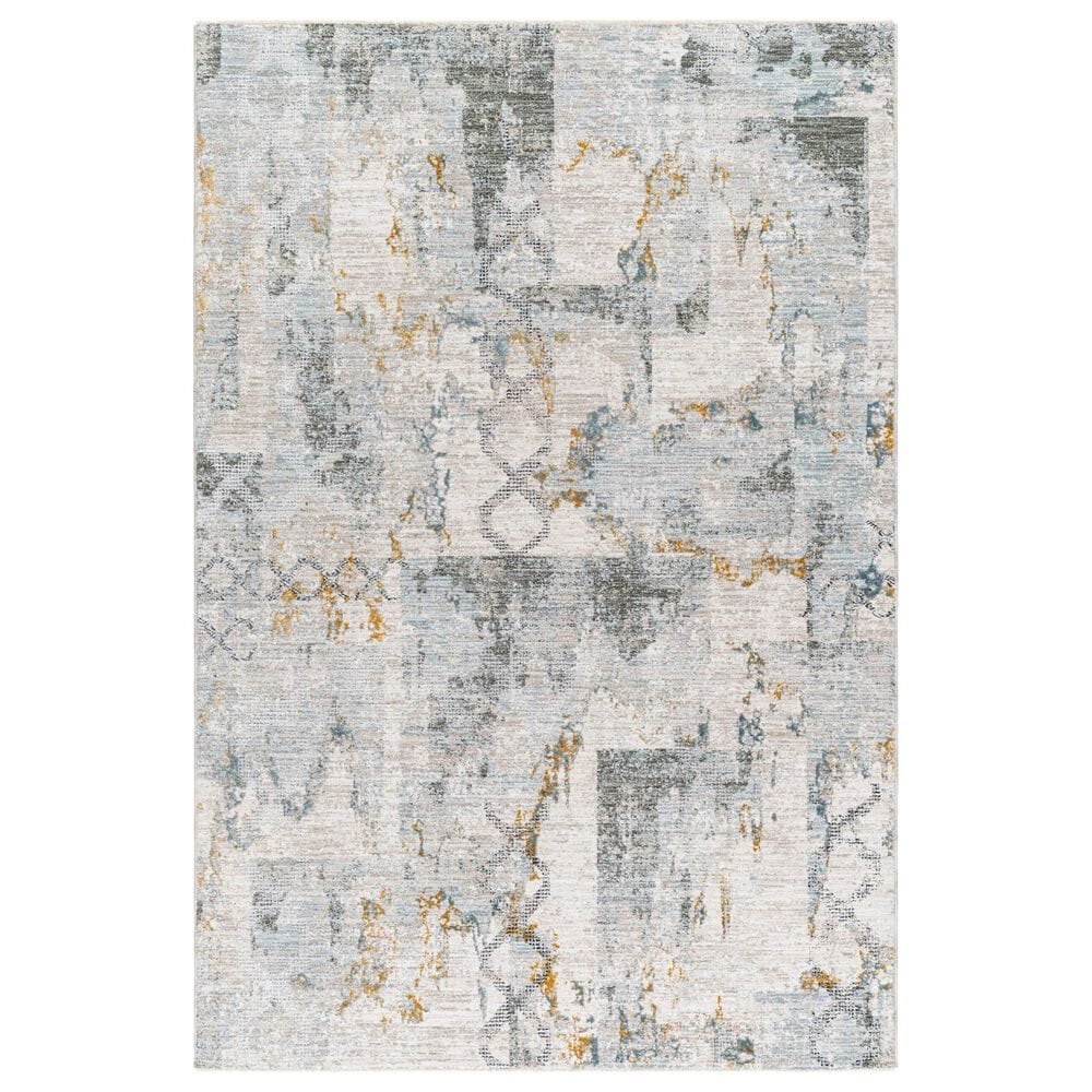 Surya Dresden Taupe, Off-White, Dusty Sage, Deep Teal, Light Gray, Mustard and Ink Blue 7"10" x 10"2" Area Rug, , large