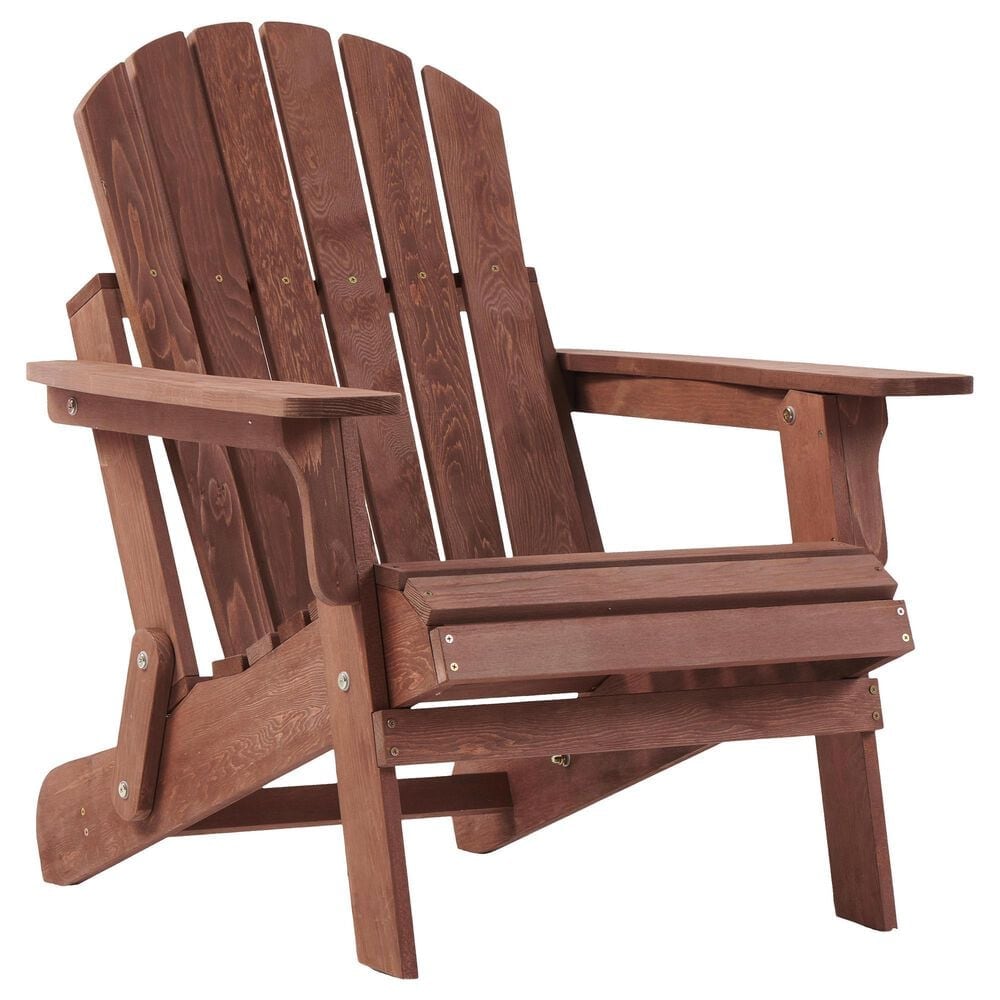 Hearth and Haven Oversize Outdoor Folding Adirondack Chair in Coffee, , large