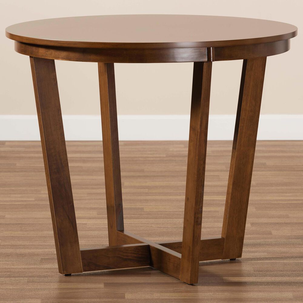 Baxton Studio Alayna 35" Dining Table in Walnut, , large