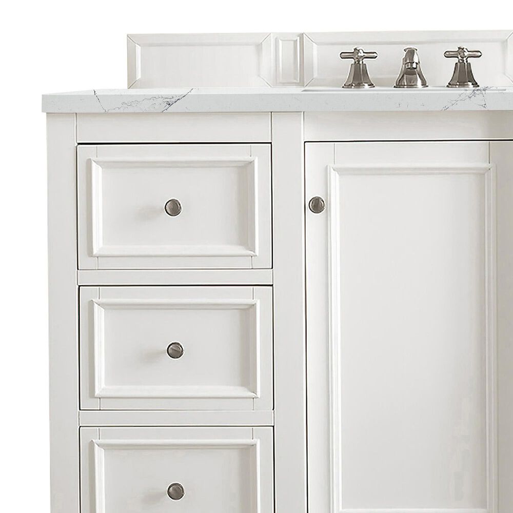 James Martin Vanities De Soto 48&quot; Single Bathroom Vanity in Bright White with 3 cm Ethereal Noctis Quartz Top and Rectangular Sink, , large