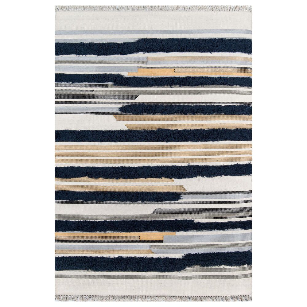 Momeni Indio IND-6 7"6" x 9"6" Navy Area Rug, , large