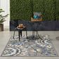 Nourison Aloha Floral 3"6" x 5"6" Grey and Multicolor Indoor/Outdoor Area Rug, , large