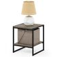 HOMLUX 2-Tier End Table in French Oak Grey and Black, , large