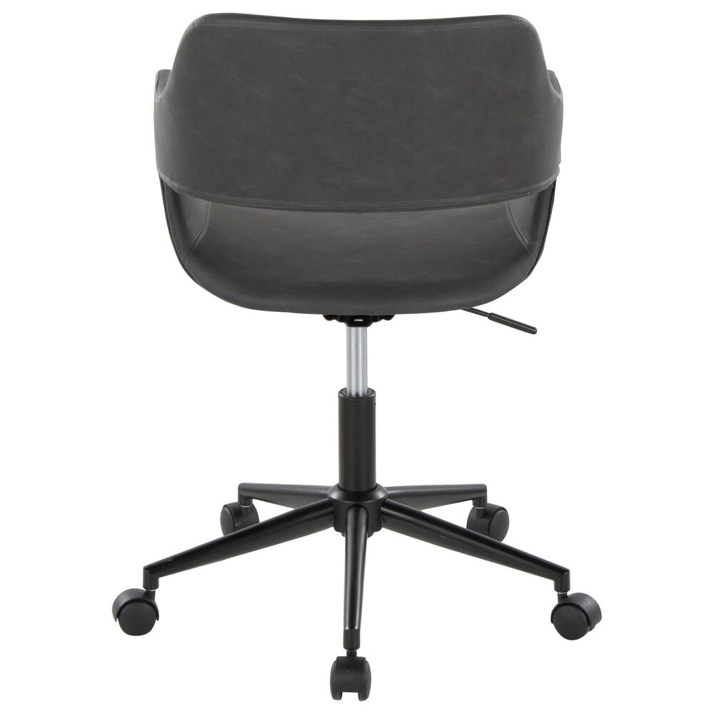 Lumisource Margarite Task Chair with Grey Faux Leather Cushion in Black, , large