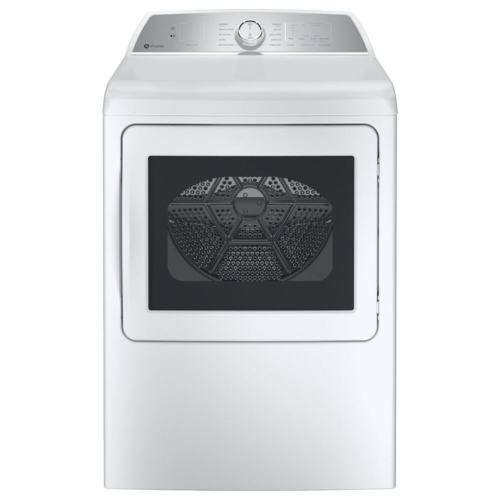 GE Profile 7.4 Cu. Ft. Gas Dryer with Sanitize Cycle and Sensor Dry in White, , large