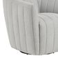 LumiSource Finley Swivel Accent Chair in Chalk, , large