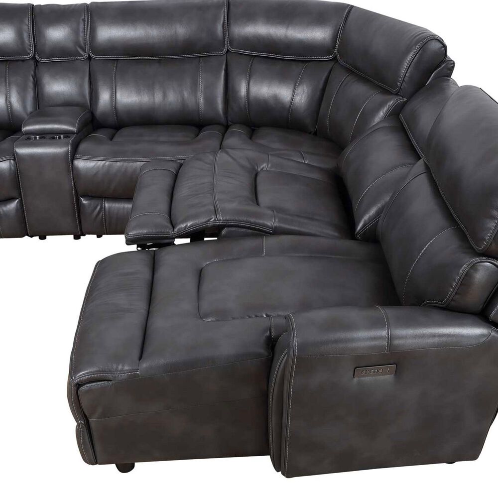 Steve Silver Provo 6-Piece Dual Power Chaise Sectional in Smoked Grey, , large