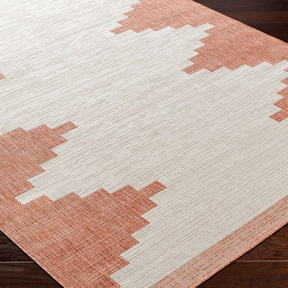Surya Eagean EAG-2436 Rust, Ivory, Dusty Pink and Dusty Coral 5&#39;3&quot; x 7&#39;7&quot; Indoor/Outdoor Area Rug, , large