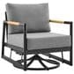 Hearth and Haven Crown Outdoor Patio Swivel Glider Lounge Chair in Gray, , large