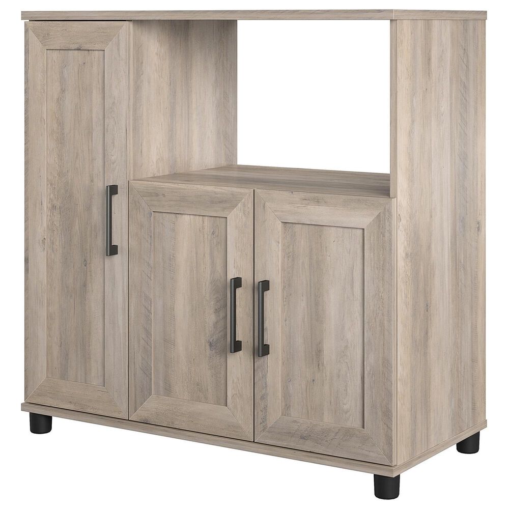 DHP Delany Microwave Stand in Gray Oak and Black, , large