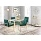 Lumisource Fuji Side Chair with Green Cushion in Gold (Set of 2), , large