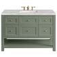 James Martin Vanities Breckenridge 48" Single Bathroom Vanity in Smokey Celadon with 3 cm Eternal Jasmine Pearl Silestone Top, Rectangular Sink and FreePower Wireless Charger, , large