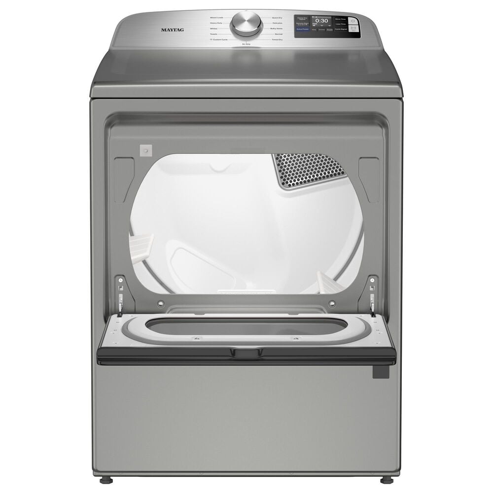 Maytag 5.3 Cu. Ft. Smart Top Load Washer and 7.4 Cu. Ft. Smart Gas Top Load Dryer Laundry Pair in Classic Silver, , large