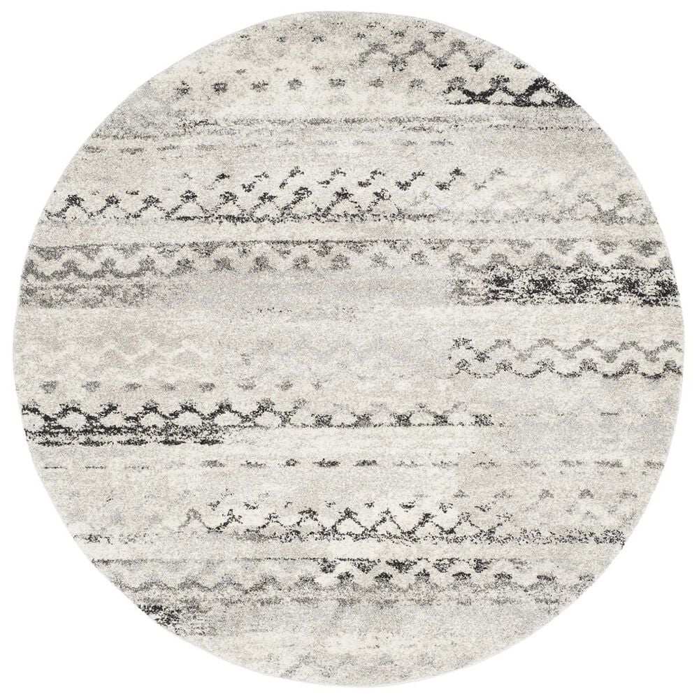 Safavieh Retro RET2136-1180 4" Round Cream and Grey Area Rug, , large