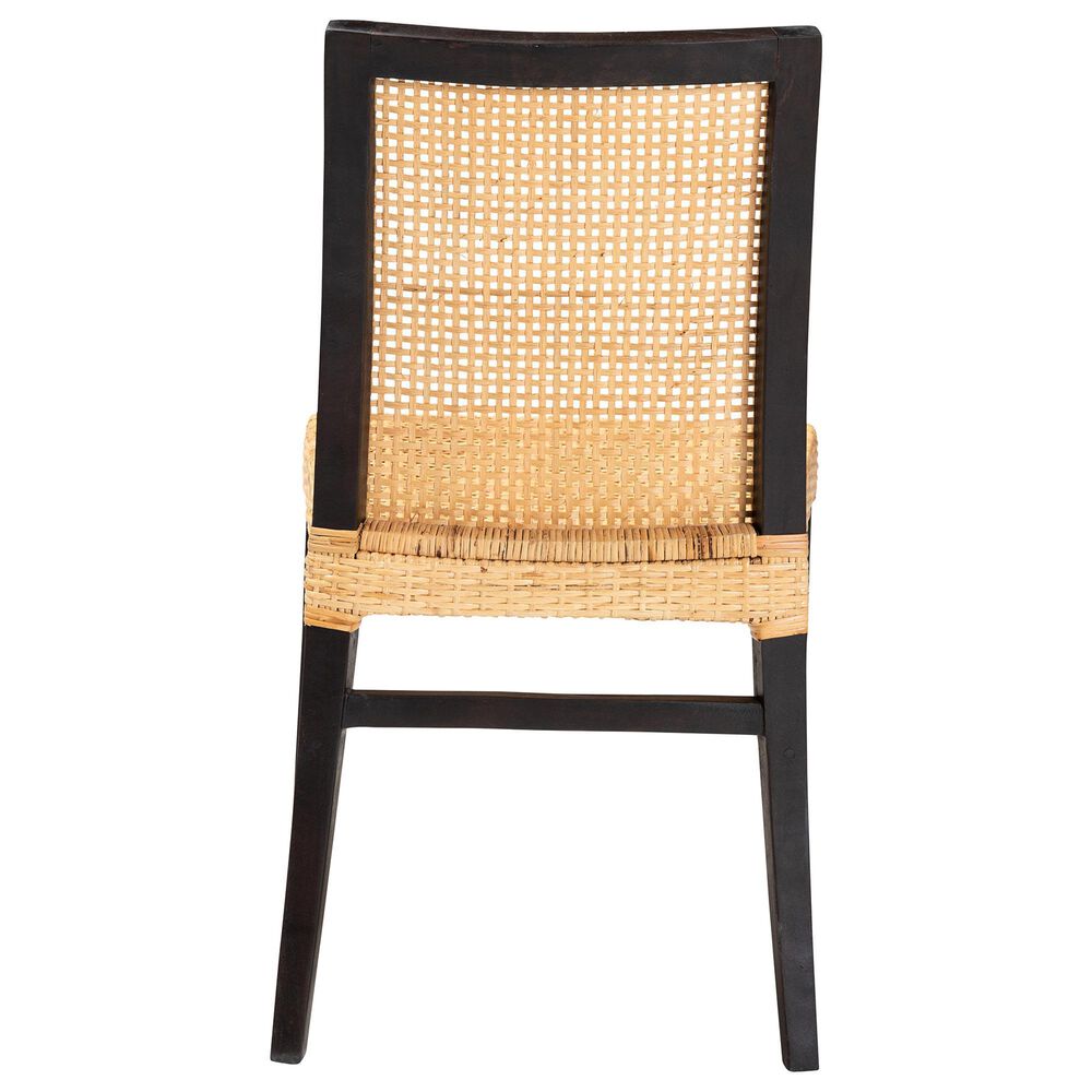 Baxton Studio Lingga Side Chair in Dark Brown and Natural Brown, , large
