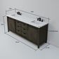 Lexora Home Marsyas 80" Double Bathroom Vanity in Rustic Brown with 2 cm White Cultured Marble Top and Rectangular Sinks, , large