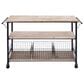 Maple and Jade 3-Drawer Storage Unit with Wire Baskets in Washed Brown and Black, , large