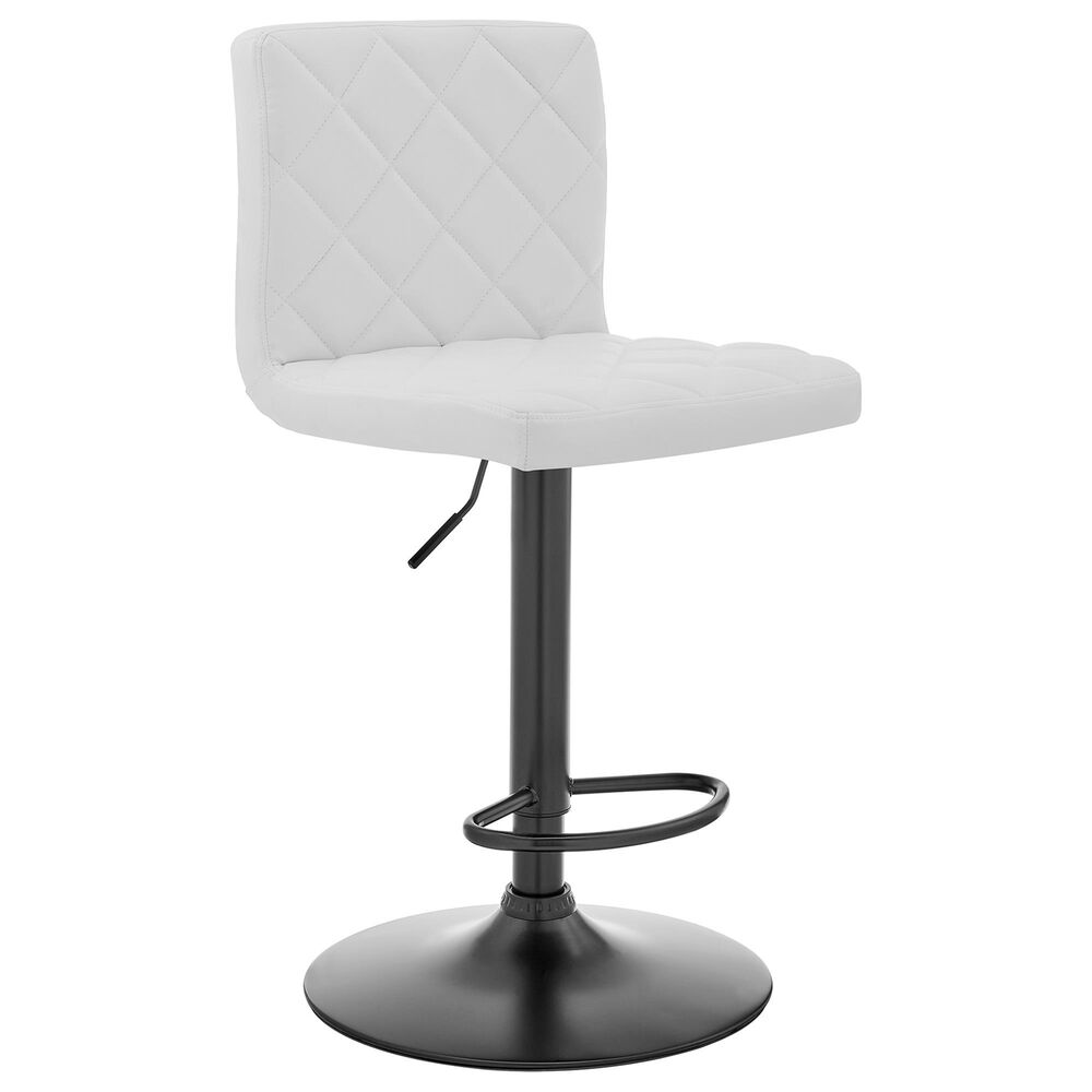 Blue River Duval Swivel Bar Stool in White and Matte Black, , large
