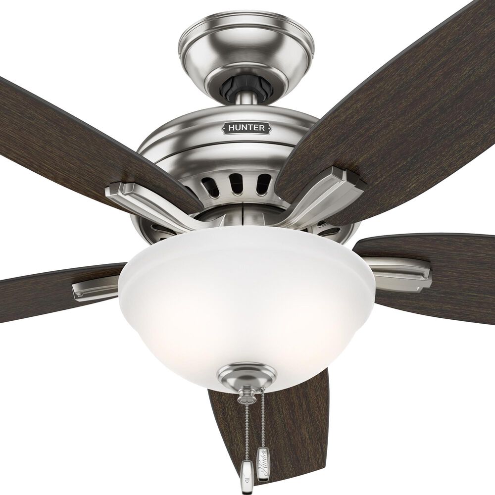 Hunter Newsome 52&quot; Ceiling Fan with Lights in Brushed Nickel, , large
