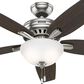 Hunter Newsome 52" Ceiling Fan with Lights in Brushed Nickel, , large