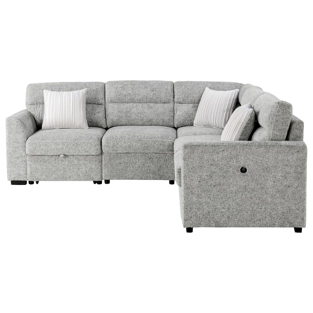 Global Furniture USA Walker 6-Piece Convertible Sectional in Nickel, , large