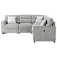 Global Furniture USA Walker 6-Piece Convertible Sectional in Nickel, , large