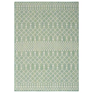 Nourison Positano Southwestern Blue and Green 7" x 10" Indoor/Outdoor Area Rug, , large