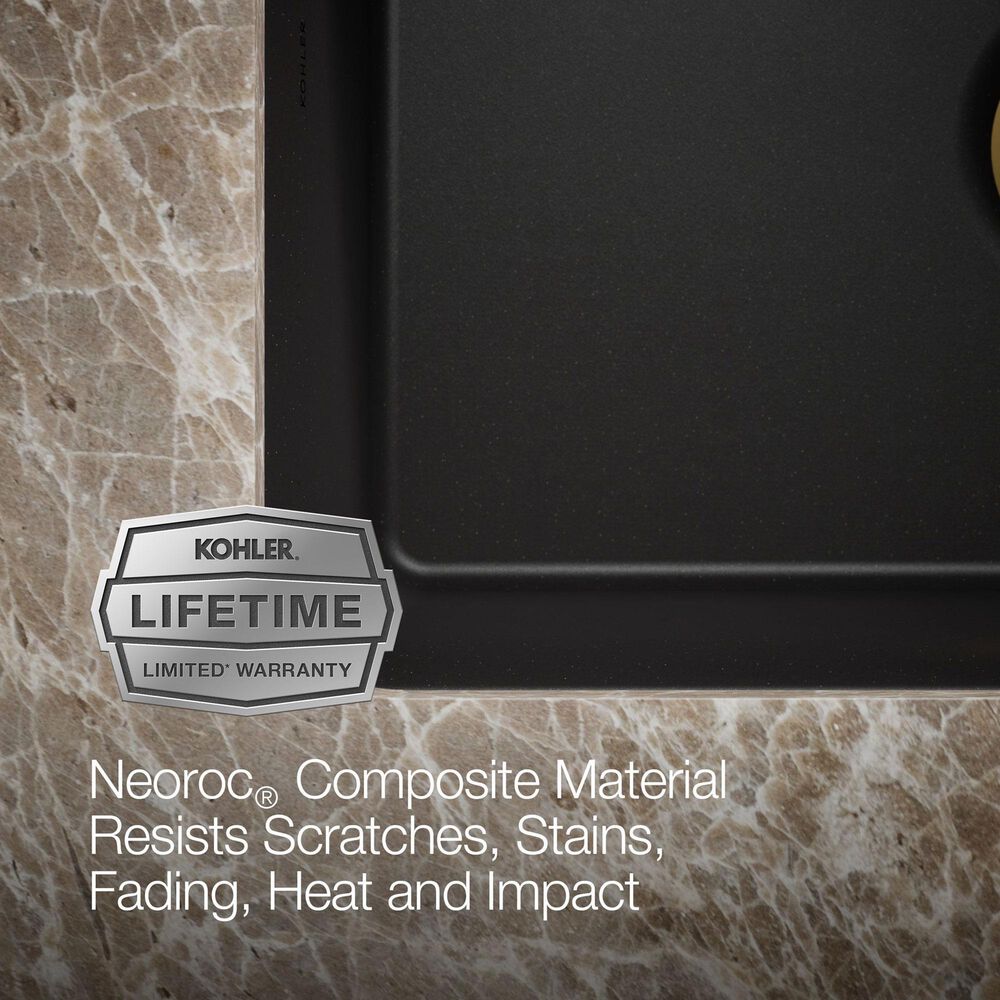 Kohler Cairn 33.5" Undermount Double-Bowl Kitchen Sink in Matte Black, , large