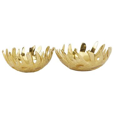 Maple and Jade Abstract Decorative Bowl in Gold (Set of 2), , large