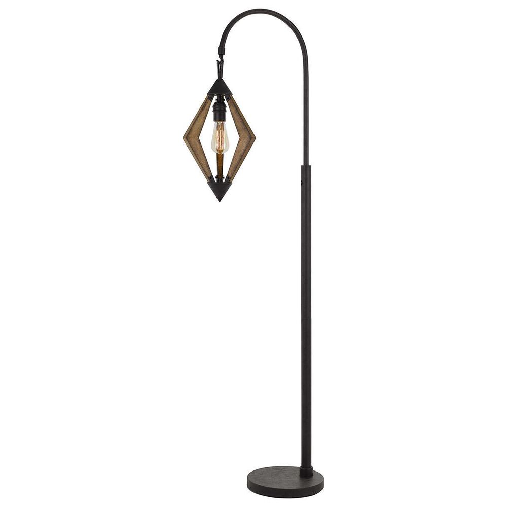 Cal Lighting Valence Floor Lamp in Black/Wood, , large