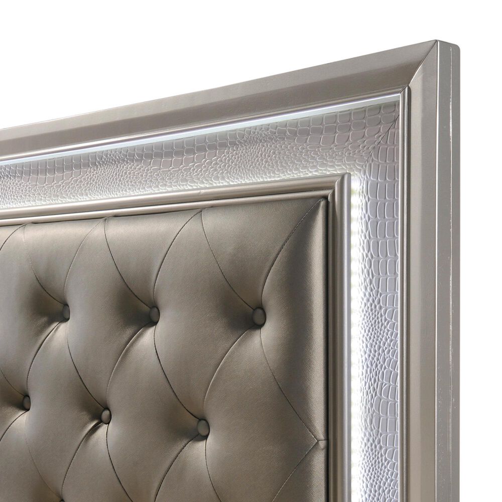 Crown Mark Lyssa 3-Piece Queen Panel Bedroom Set in Champagne, , large