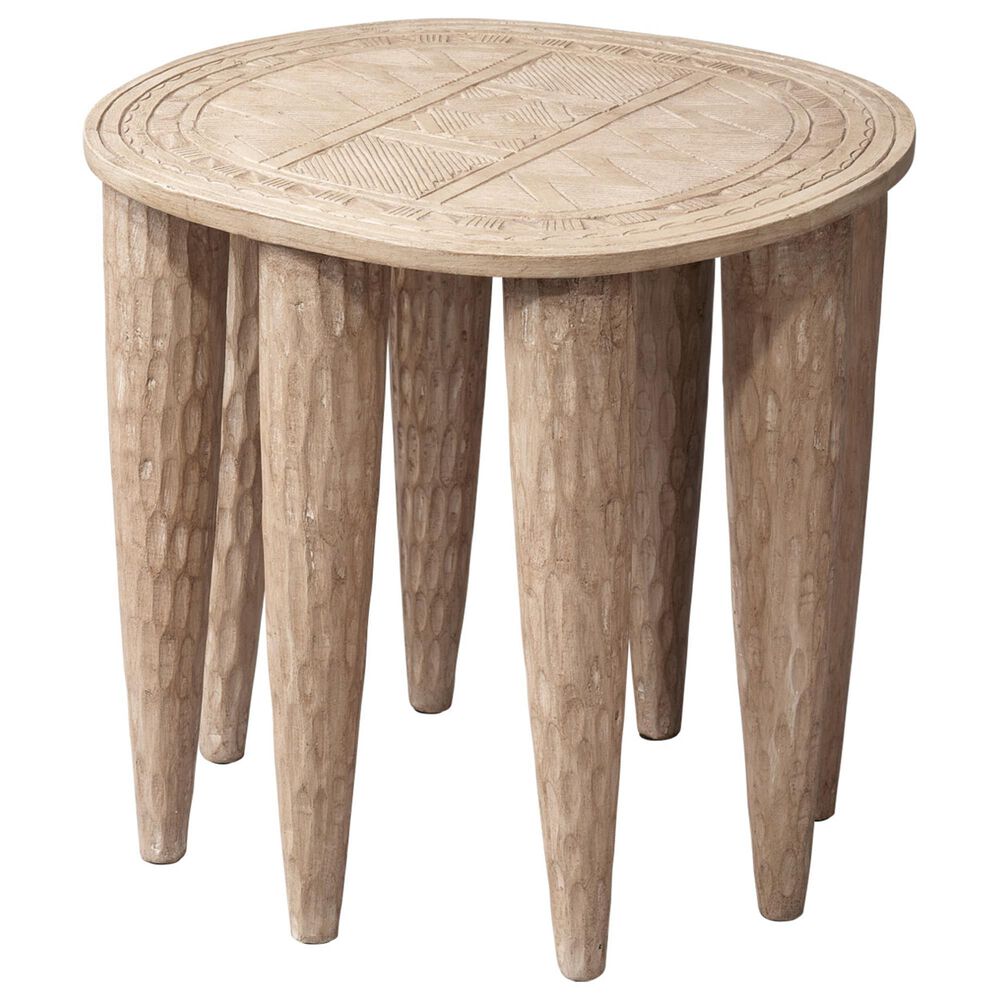 Splendor Living Jennings Mango Wood Side Table in Natural, , large