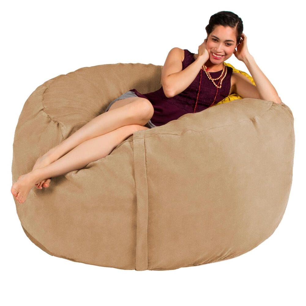 Jaxx 5&#39; Large Bean Bag with Removable Cover in Camel, , large