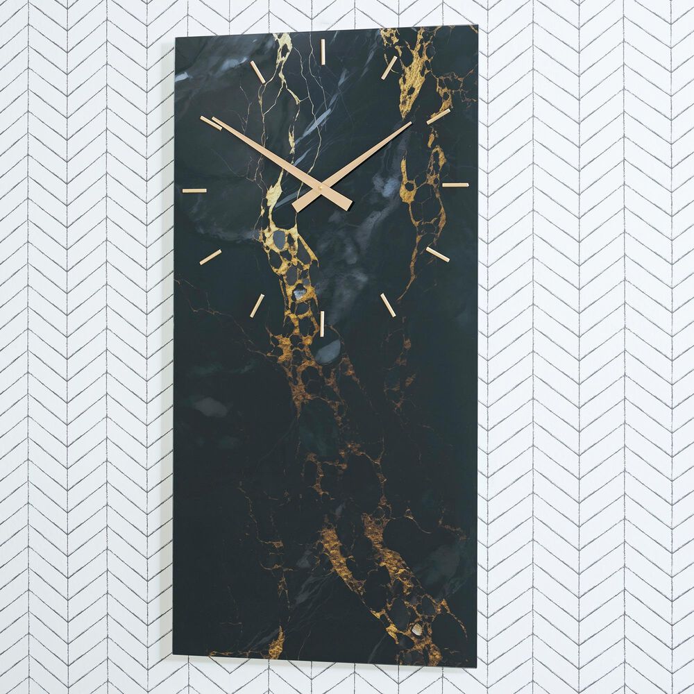Ashley Teague Wall Clock in Black and Gold, , large