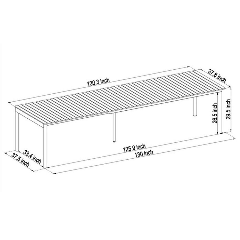 International Home Miami Ujo 11-Piece Rectangular Extendable Patio Dining Set in Brown and Black, , large