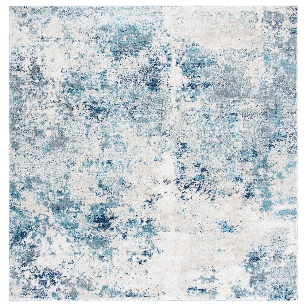 Safavieh Aston 6"7" Square Ivory and Blue Area Rug, , large