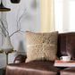 Safavieh Metallic Fin Cowhide 18"x18" Pillow in Beige/Gold, , large
