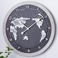 Maple and Jade 25" Metal and Wood Wall Clock in Grey, , large