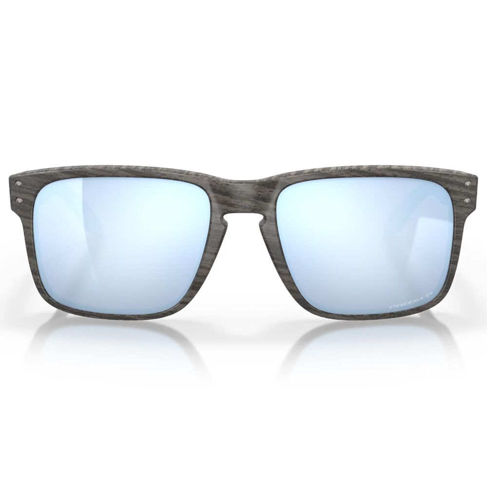 Oakley Men&#39;s Sunglasses with Prizm Sapphire Polarized Lenses in Woodgrain, , large