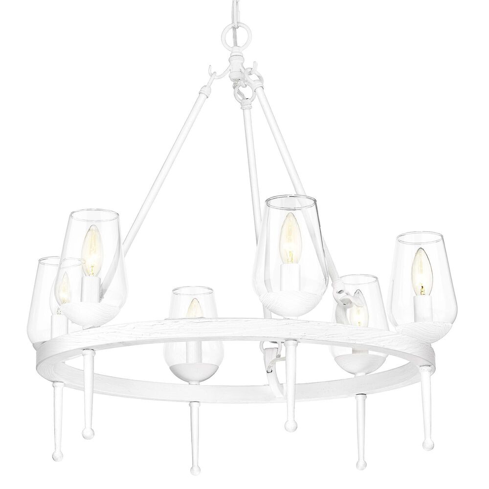 Golden Lighting Regent 6-Light Chandelier in Textured White Plaster, , large