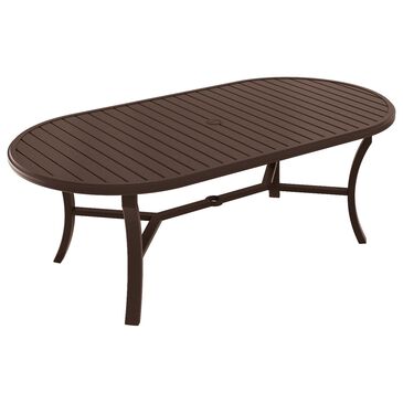 Tropitone Banchetto Oval Patio Dining Umbrella Table in Rich Earth, , large