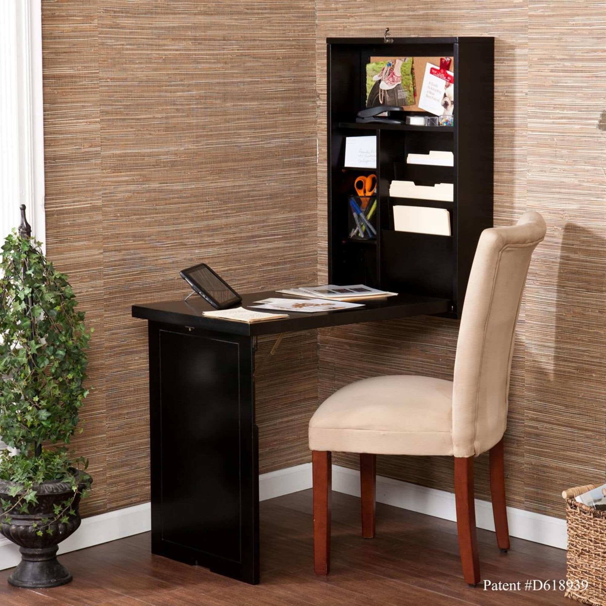 Southern Enterprises Fold Out Convertible Desk in Black NFM
