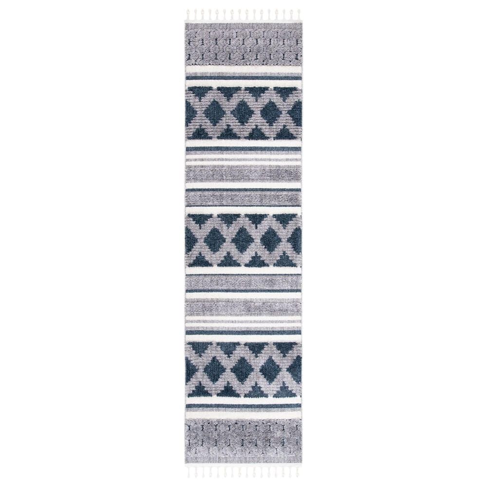 Safavieh Marrakesh MRK515B 2"2" x 12" Ivory and Blue Runner, , large