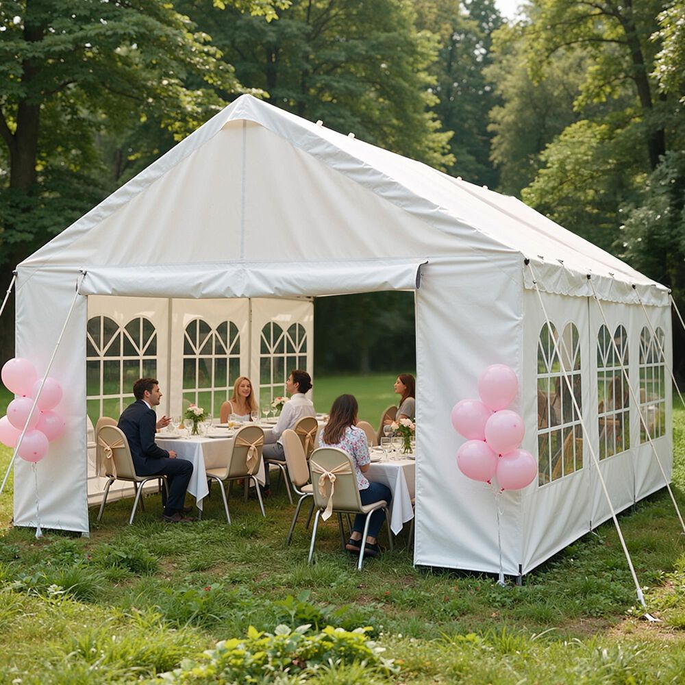 HOMLUX 10' x 20' Outdoor Canopy Gazebo for Party and Carport in White, , large