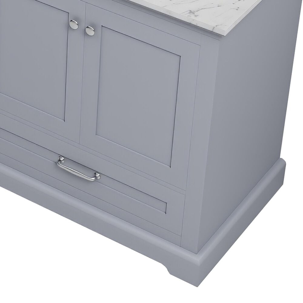Lexora Home Dukes 80&quot; Double Bathroom Vanity in Dark grey with 2 cm White Carrara Marble Top and Rectangular Sinks, , large