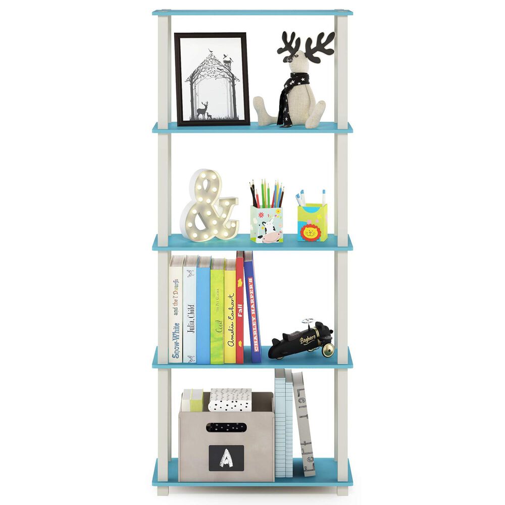 HOMLUX 5-Tier Display Rack in Light Blue and White, , large